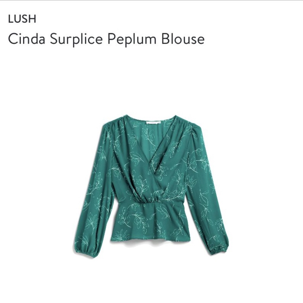 NWT Lush Surplice Peplum Blouse - Size M